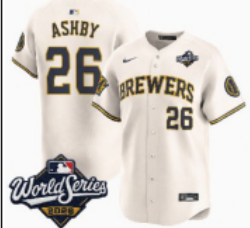 Women Milwaukee Brewers #26 Ashby cream Nike 2026 World Series jersey 10210